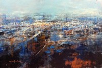 Shan Amrohvi, 30 x 42 inch, Acrylic on Canvas, Cityscape Painting, AC-SA-199